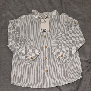 H&M Kids Blue Striped Button-Down Shirt